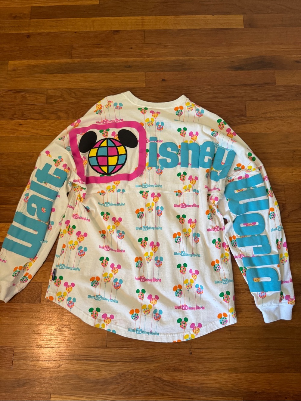Walt Disney World White Multicolor Mickey Balloon Spirit Jersey - Picture 1 of 10